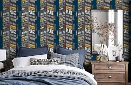 Обои WU20660 фото в интерьере спальни превью