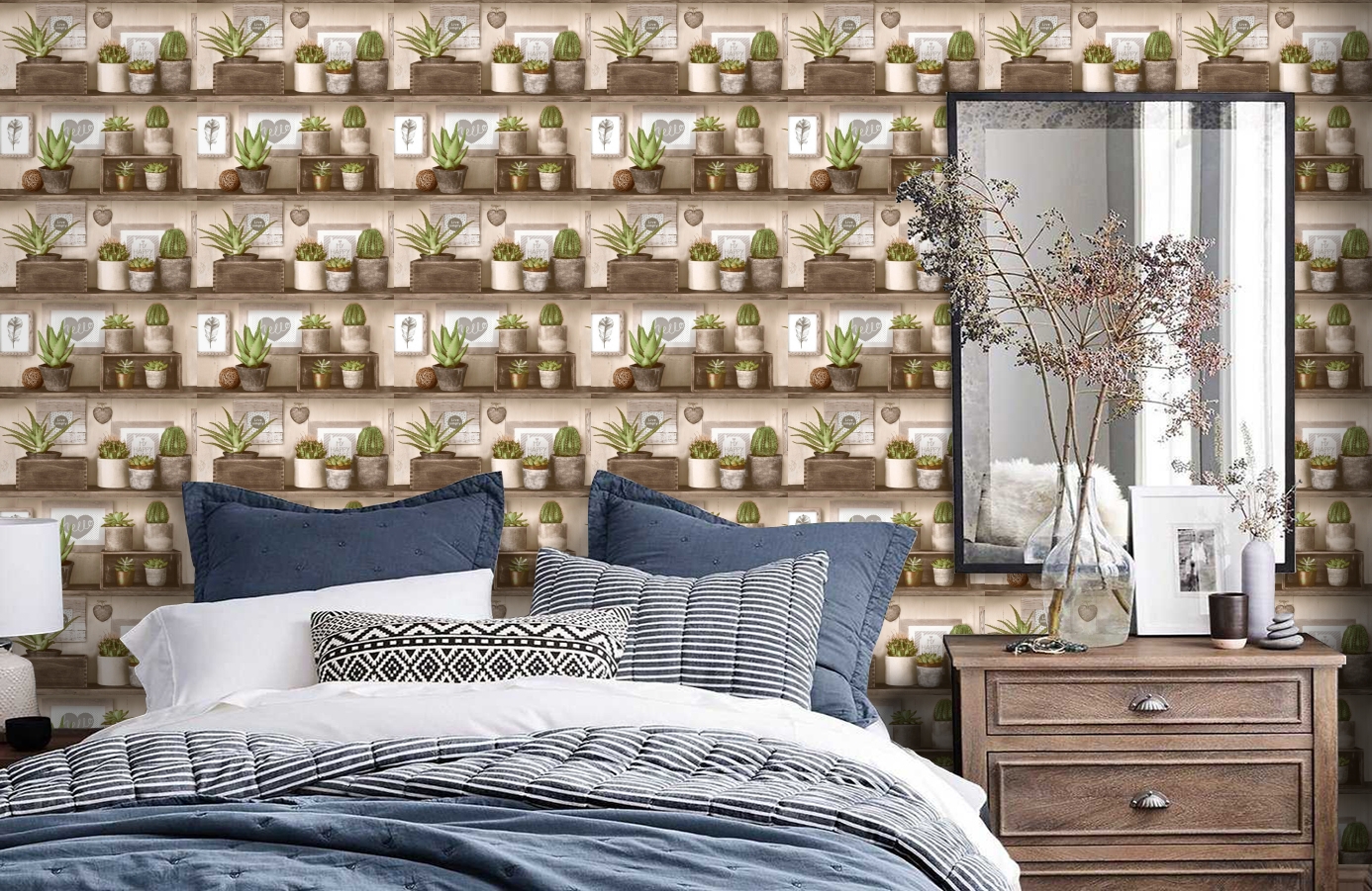 Обои 2016-02 фото в интерьере спальни