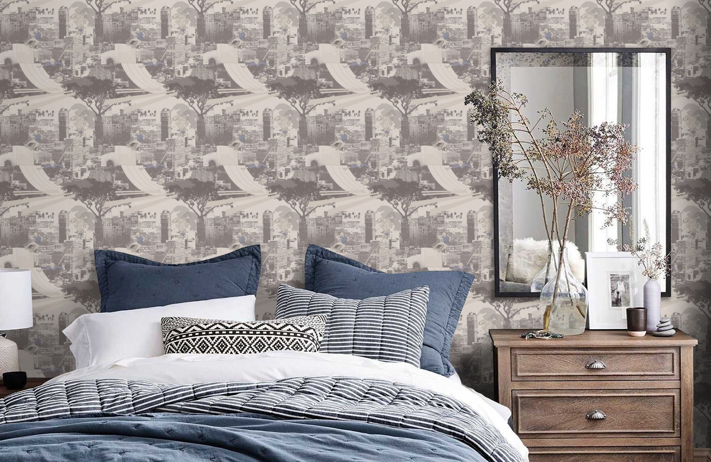 Обои 4121 фото в интерьере спальни