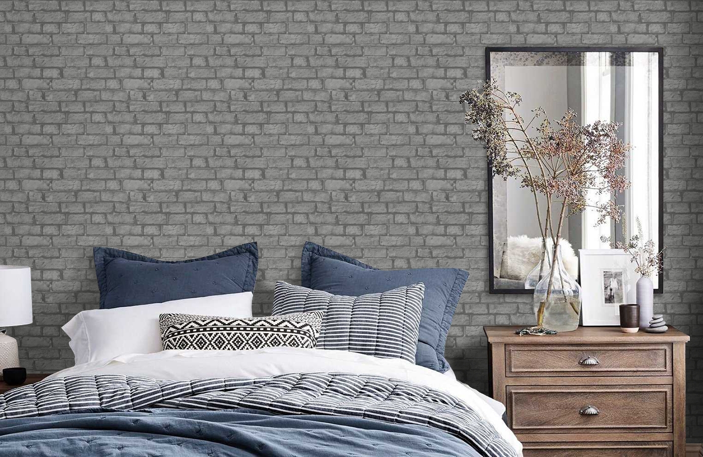 Обои 7033 фото в интерьере спальни