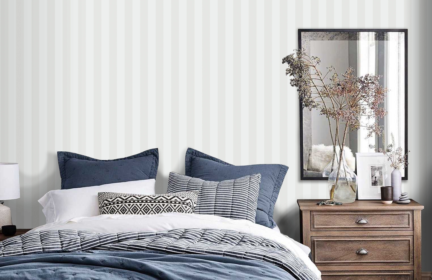 Обои 7039 фото в интерьере спальни