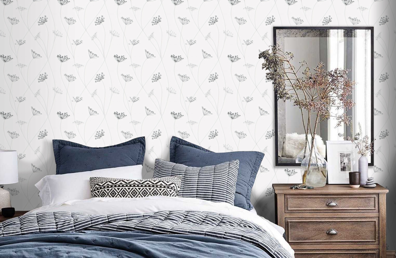 Обои 9303 фото в интерьере спальни