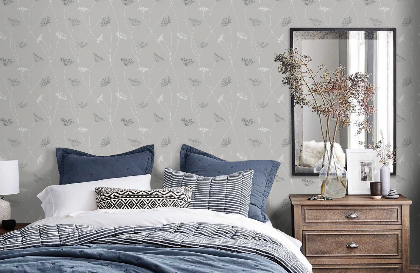 Обои 9304 фото в интерьере спальни