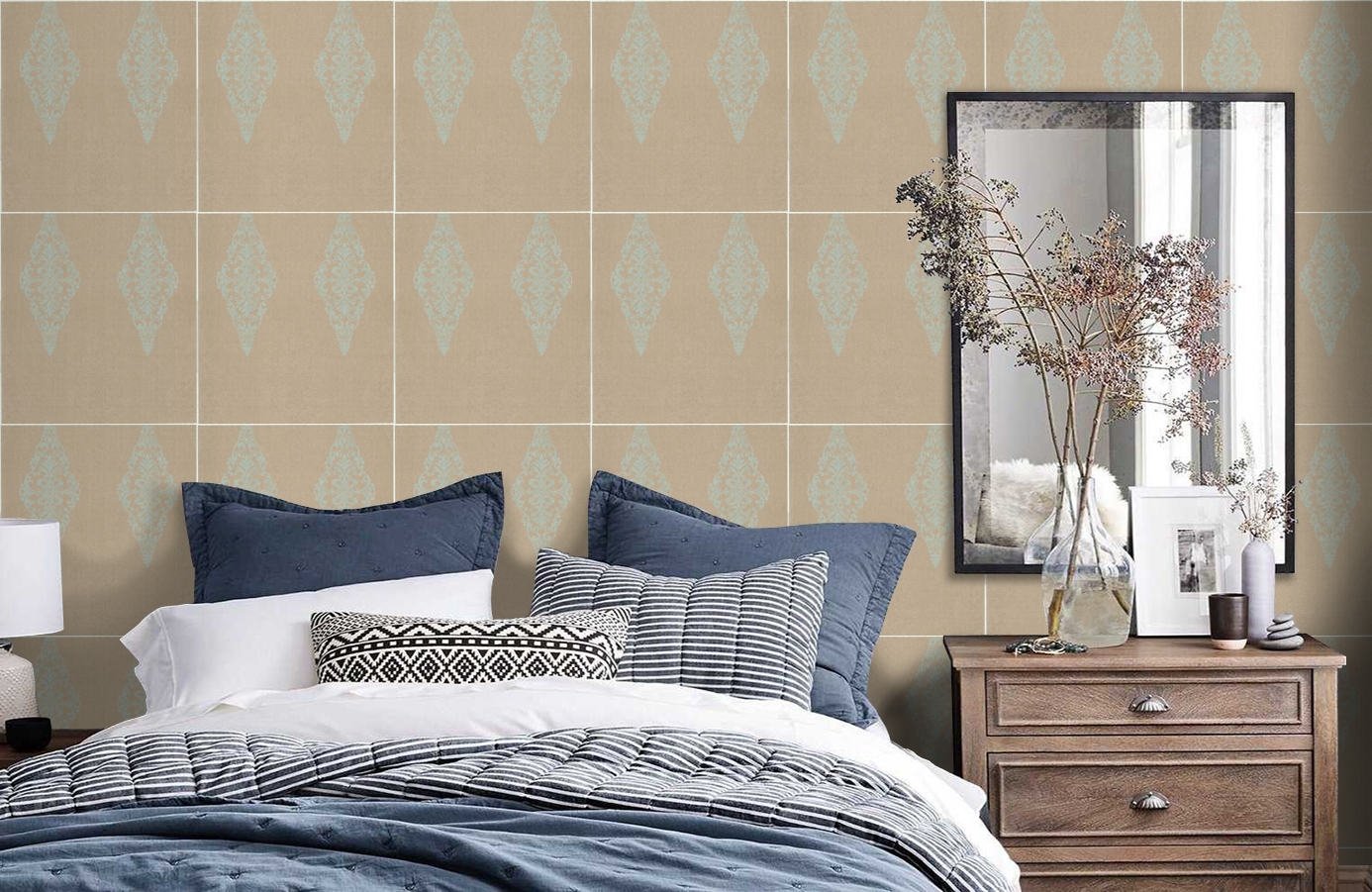 Обои FD812933 фото в интерьере спальни