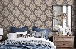 Обои CHA063 фото в интерьере спальни превью