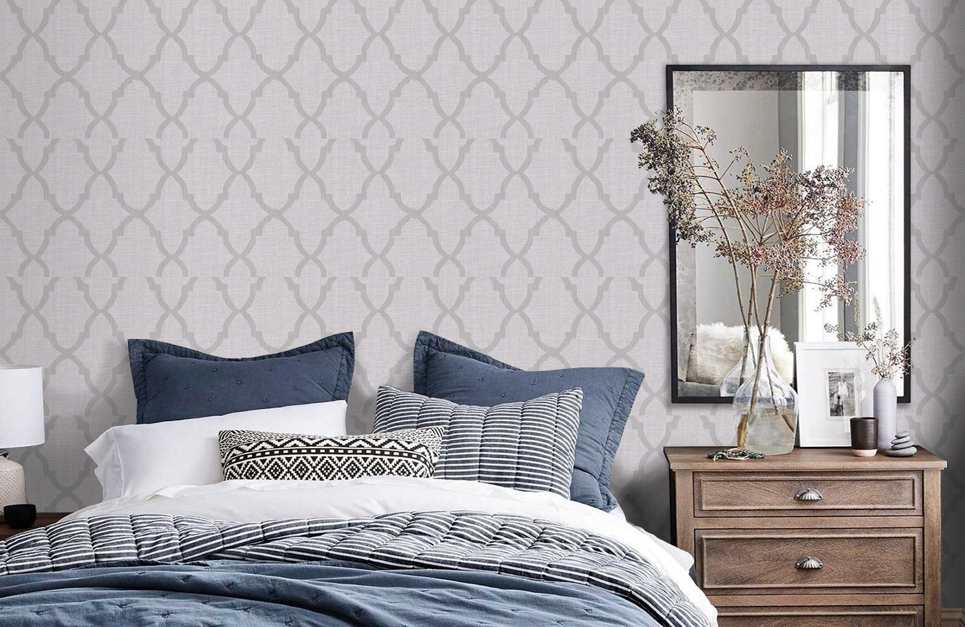 Обои DL20914 фото в интерьере спальни