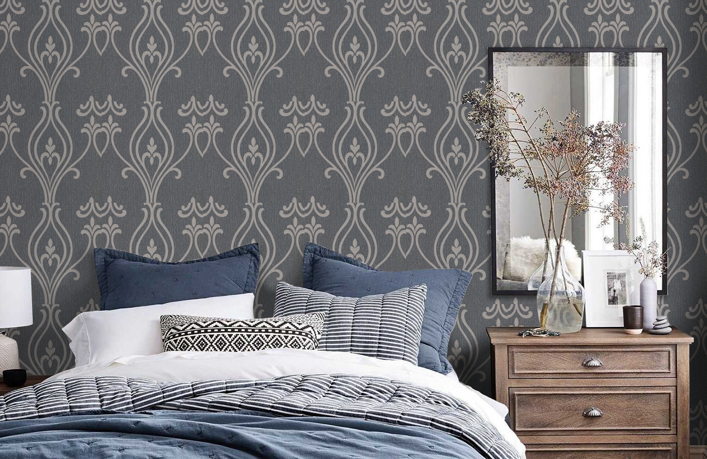 Обои DL20923 фото в интерьере спальни Обои DL20923 фото в интерьере спальни