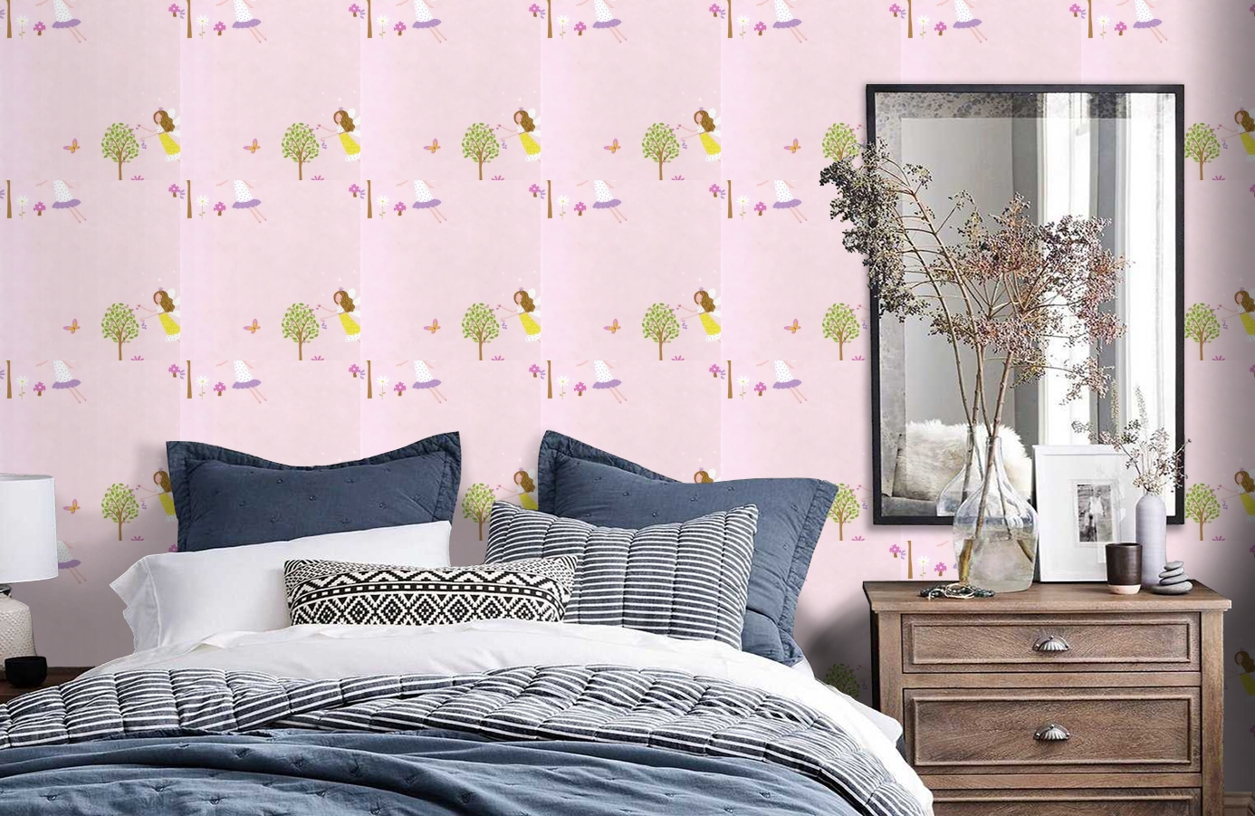 Обои DL21127 фото в интерьере спальни