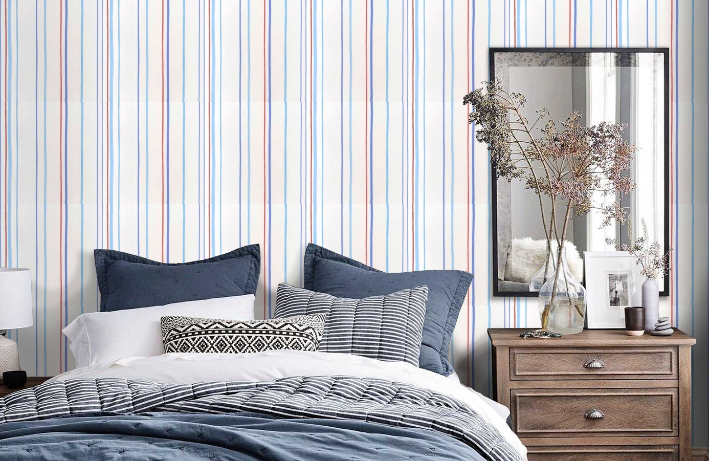 Обои DL21132 фото в интерьере спальни