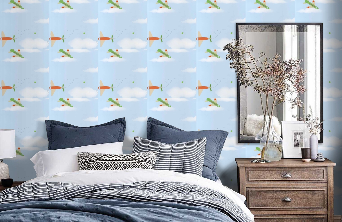 Обои DL21135 фото в интерьере спальни