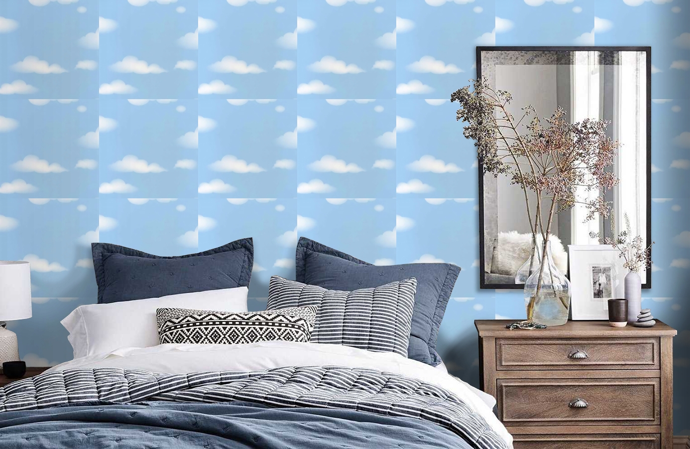 Обои DL21136 фото в интерьере спальни