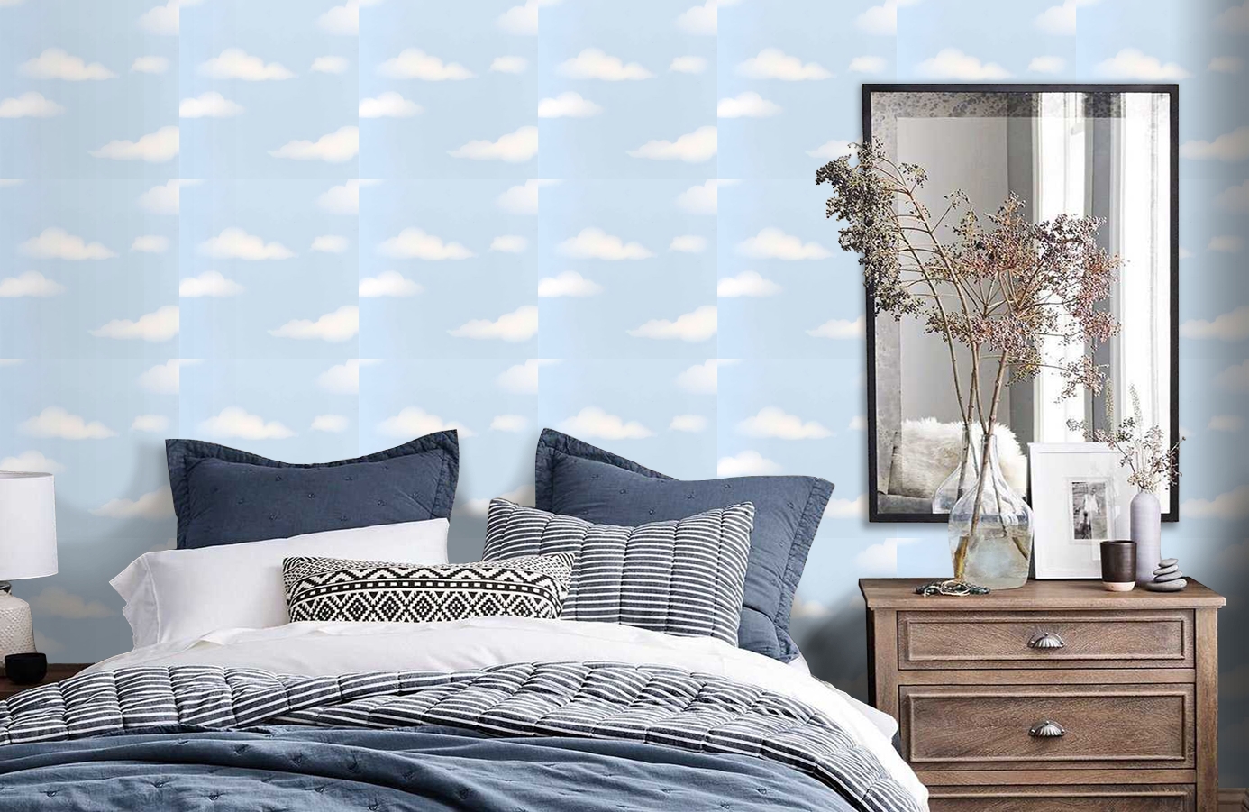 Обои DL21137 фото в интерьере спальни