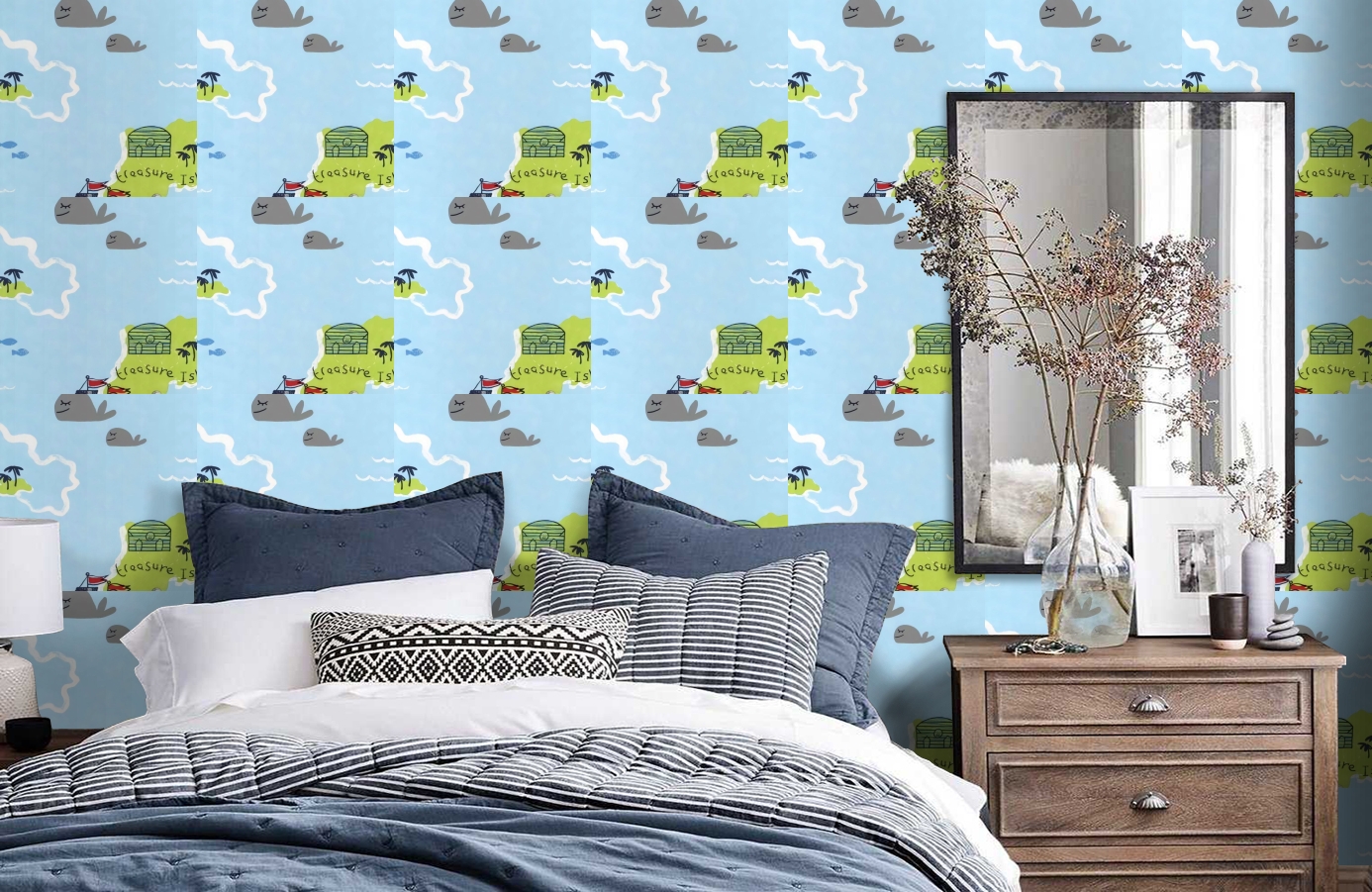 Обои DL21139 фото в интерьере спальни