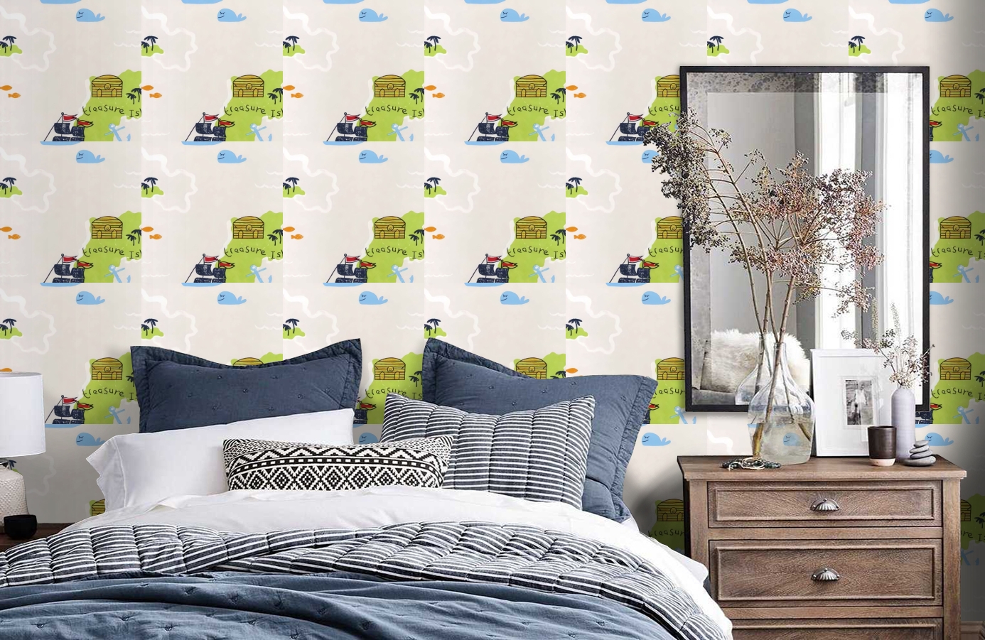 Обои DL21140 фото в интерьере спальни