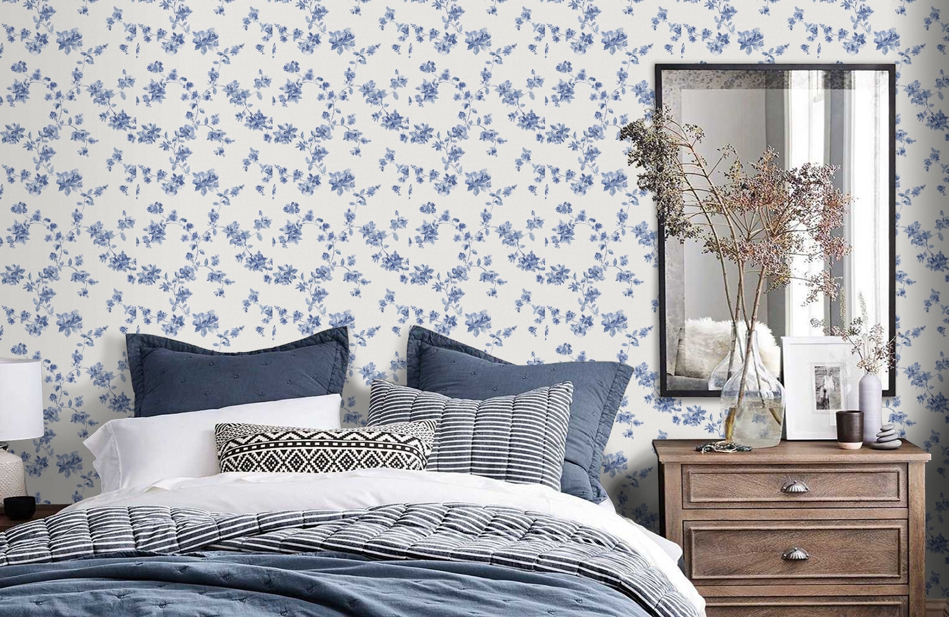 Обои FD21762 фото в интерьере спальни