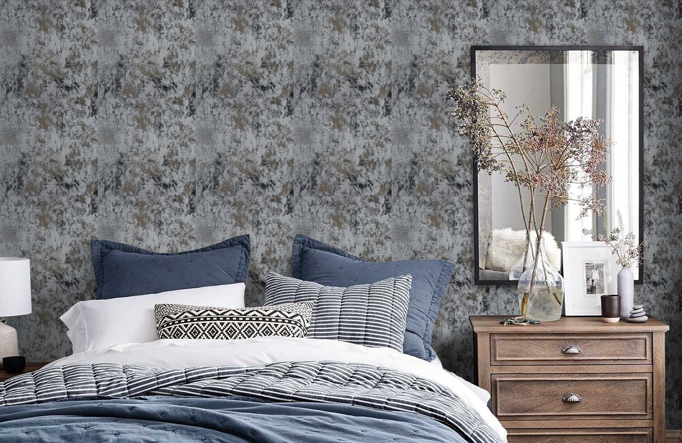 Обои 508-2 фото в интерьере спальни