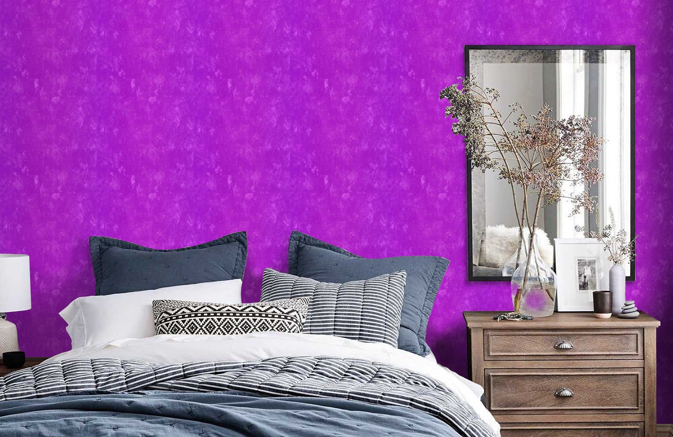 Обои 508-3 фото в интерьере спальни