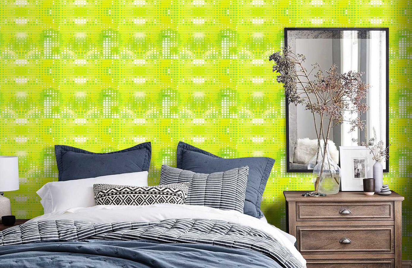 Обои 511-1 фото в интерьере спальни