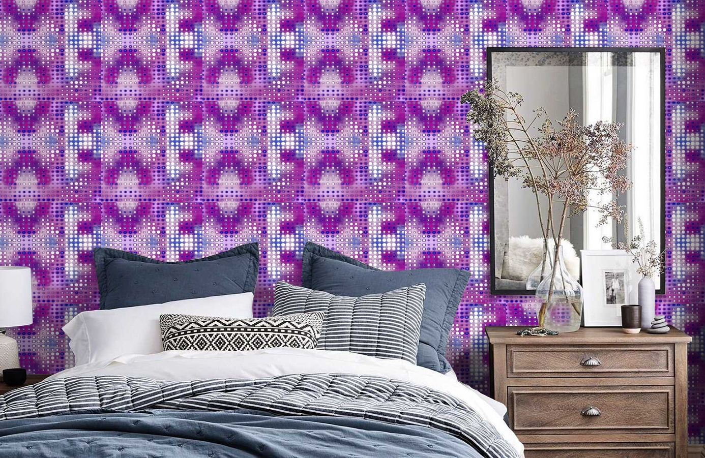 Обои 511-3 фото в интерьере спальни