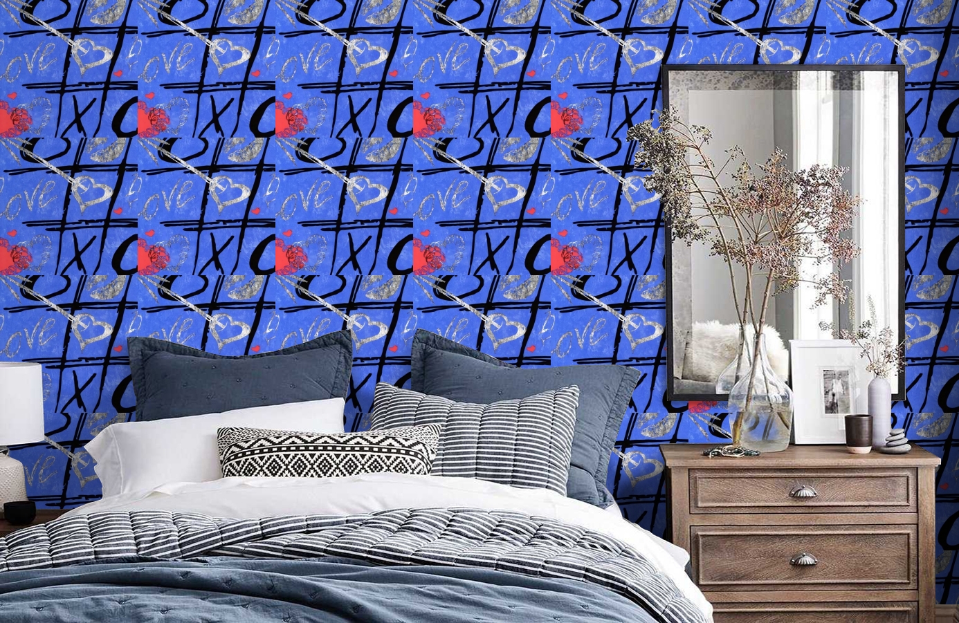 Обои 516-4 фото в интерьере спальни