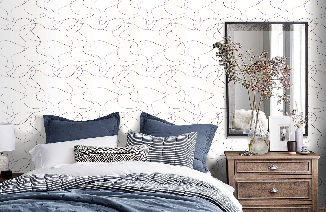 Обои 517-5 фото в интерьере спальни Обои 517-5 фото в интерьере спальни