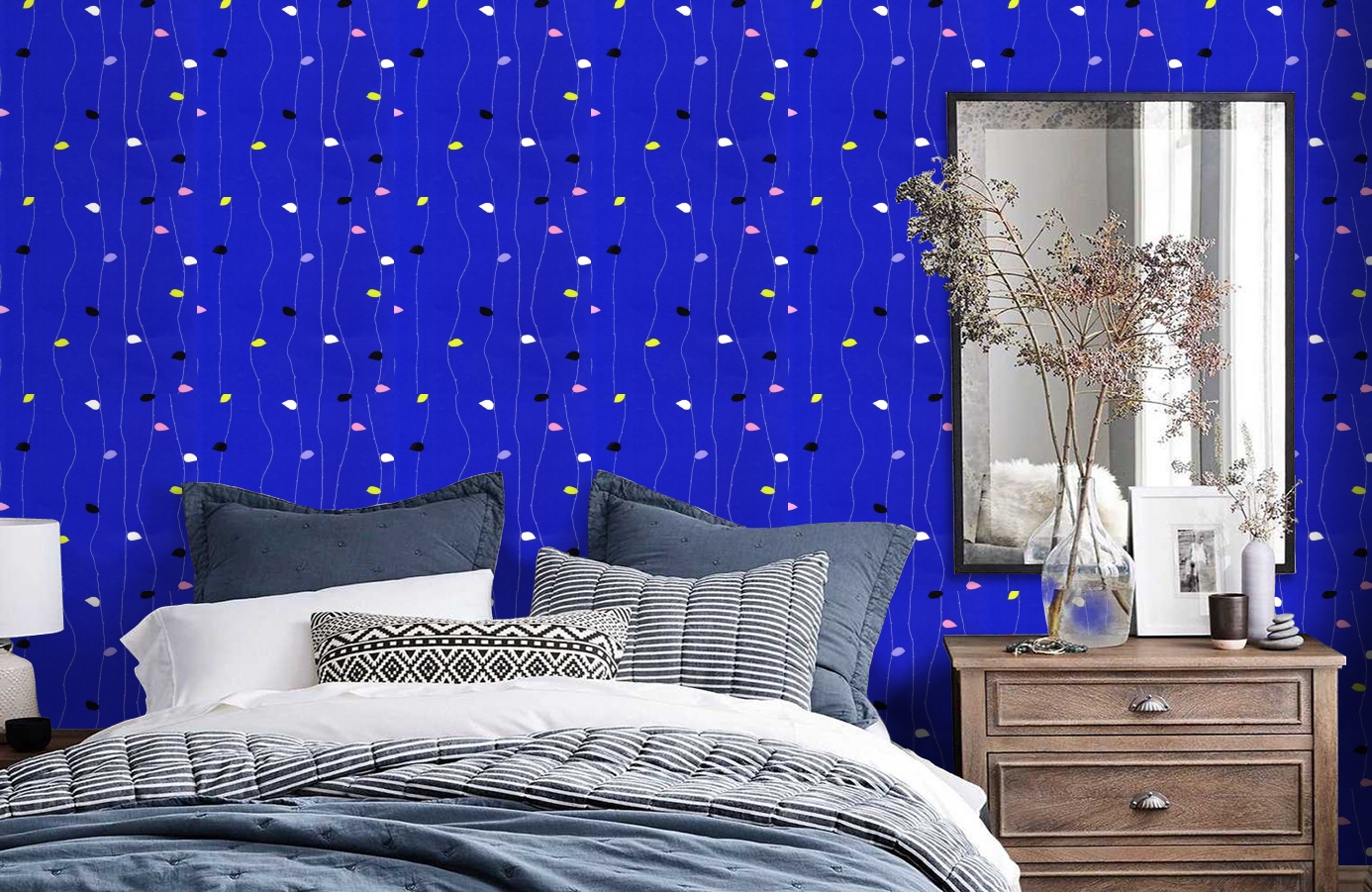 Обои 519-3 фото в интерьере спальни