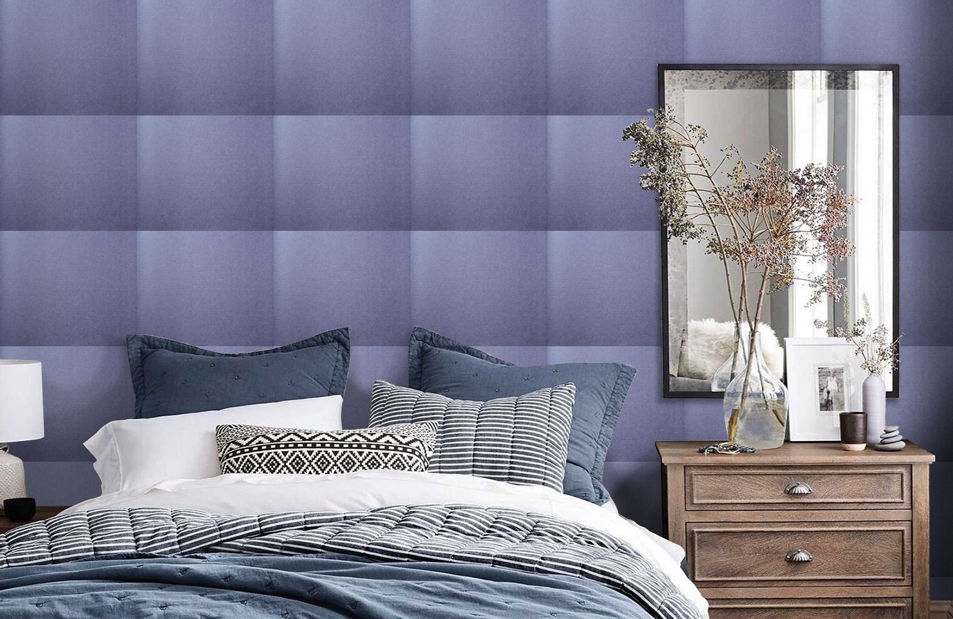 Обои 6520-4 фото в интерьере спальни