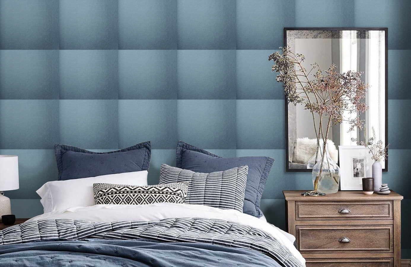 Обои 6520-7 фото в интерьере спальни