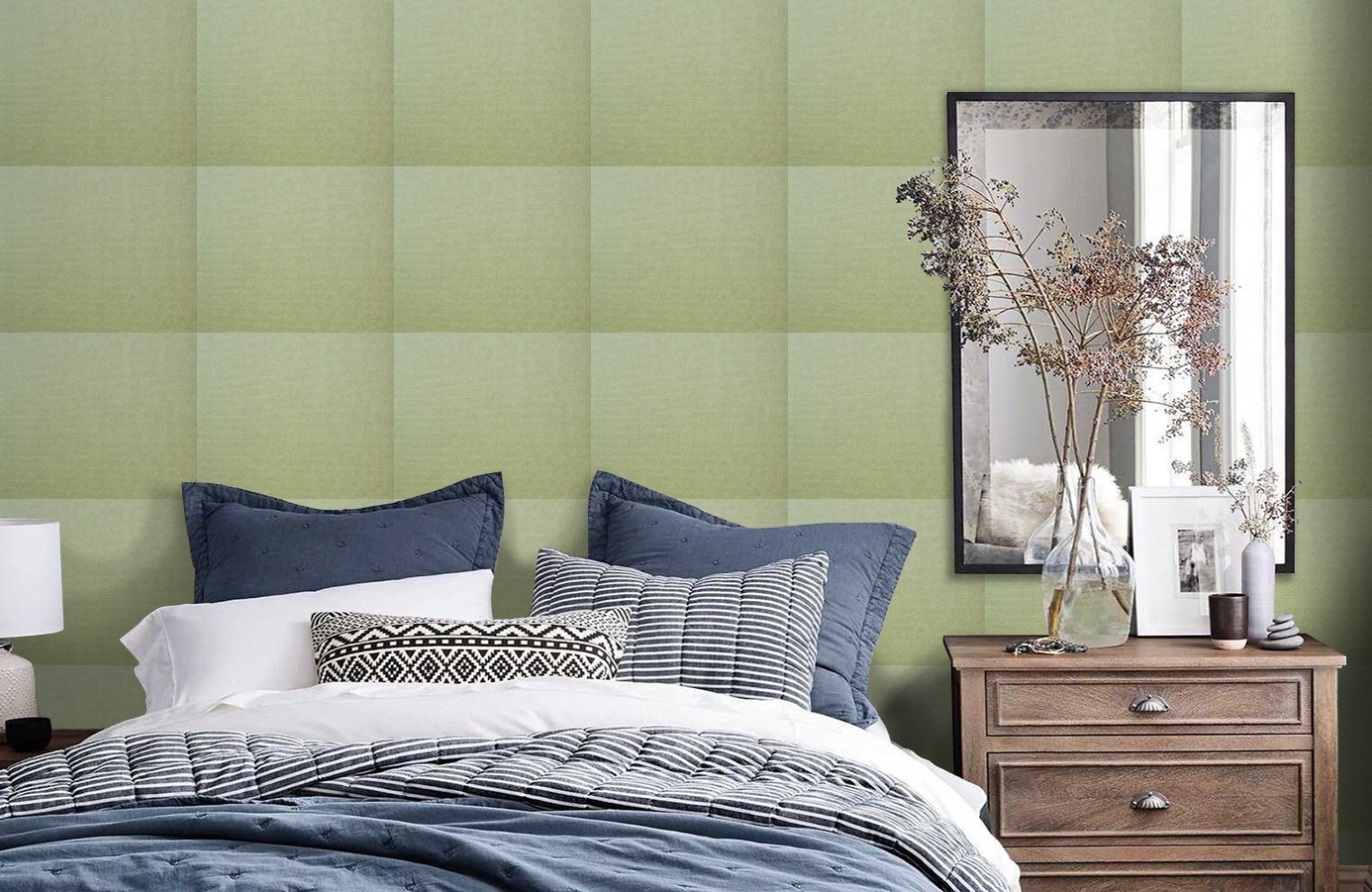 Обои 6520-8 фото в интерьере спальни