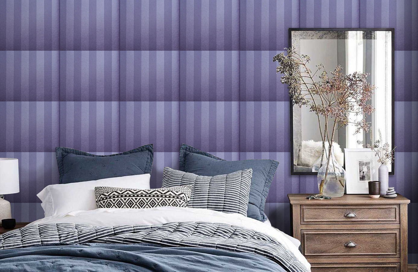 Обои 6540-4 фото в интерьере спальни