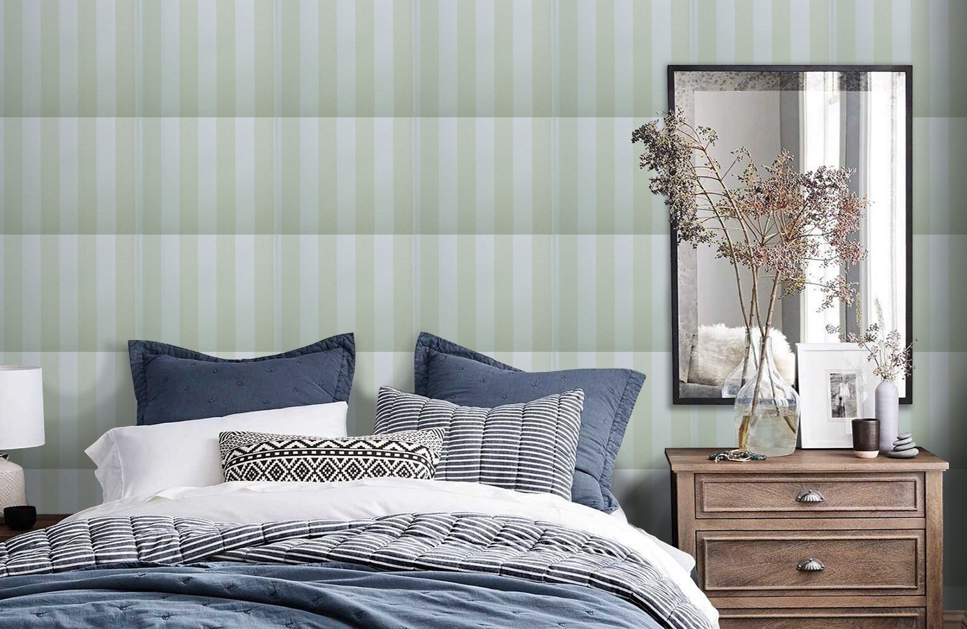 Обои 6540-5 фото в интерьере спальни