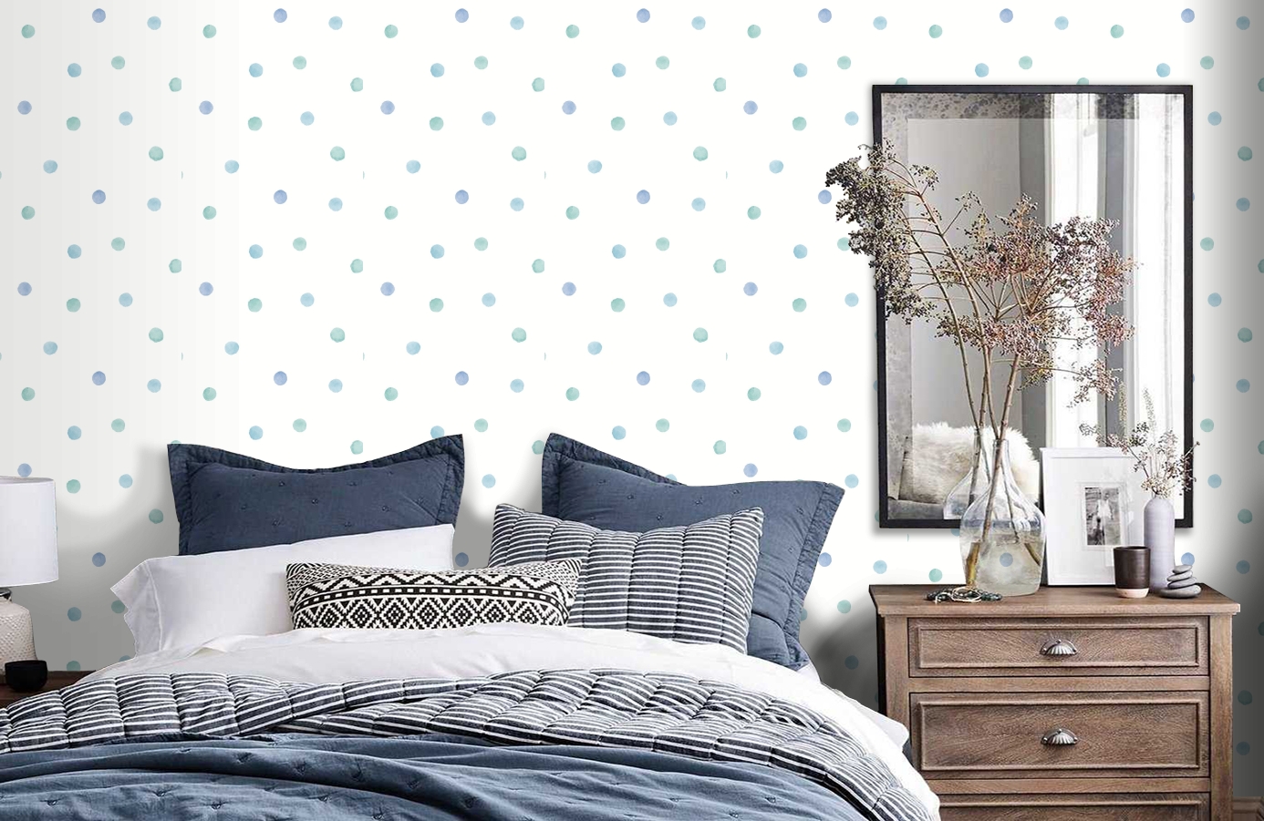 Обои 91001 фото в интерьере спальни