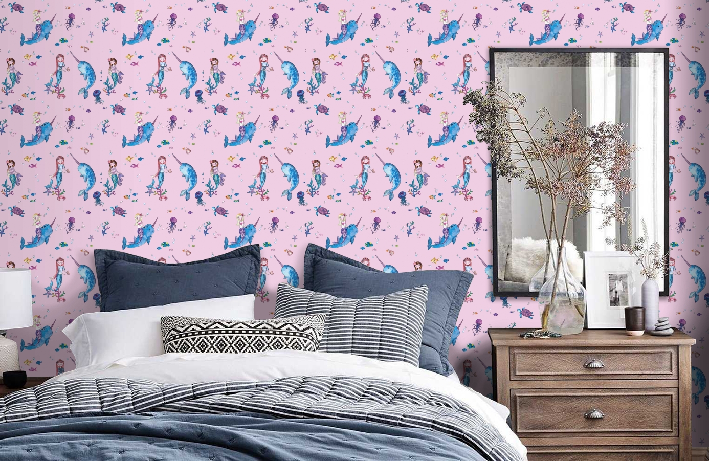 Обои 91010 фото в интерьере спальни