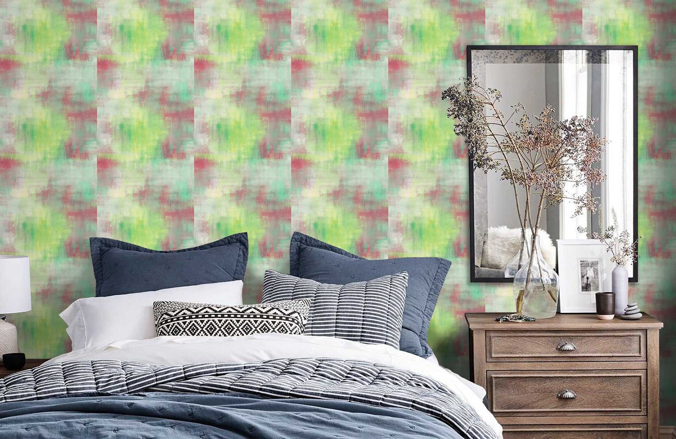 Обои AH40101 фото в интерьере спальни