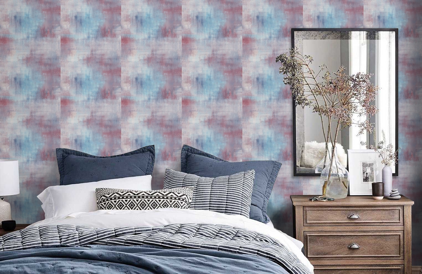 Обои AH40121 фото в интерьере спальни