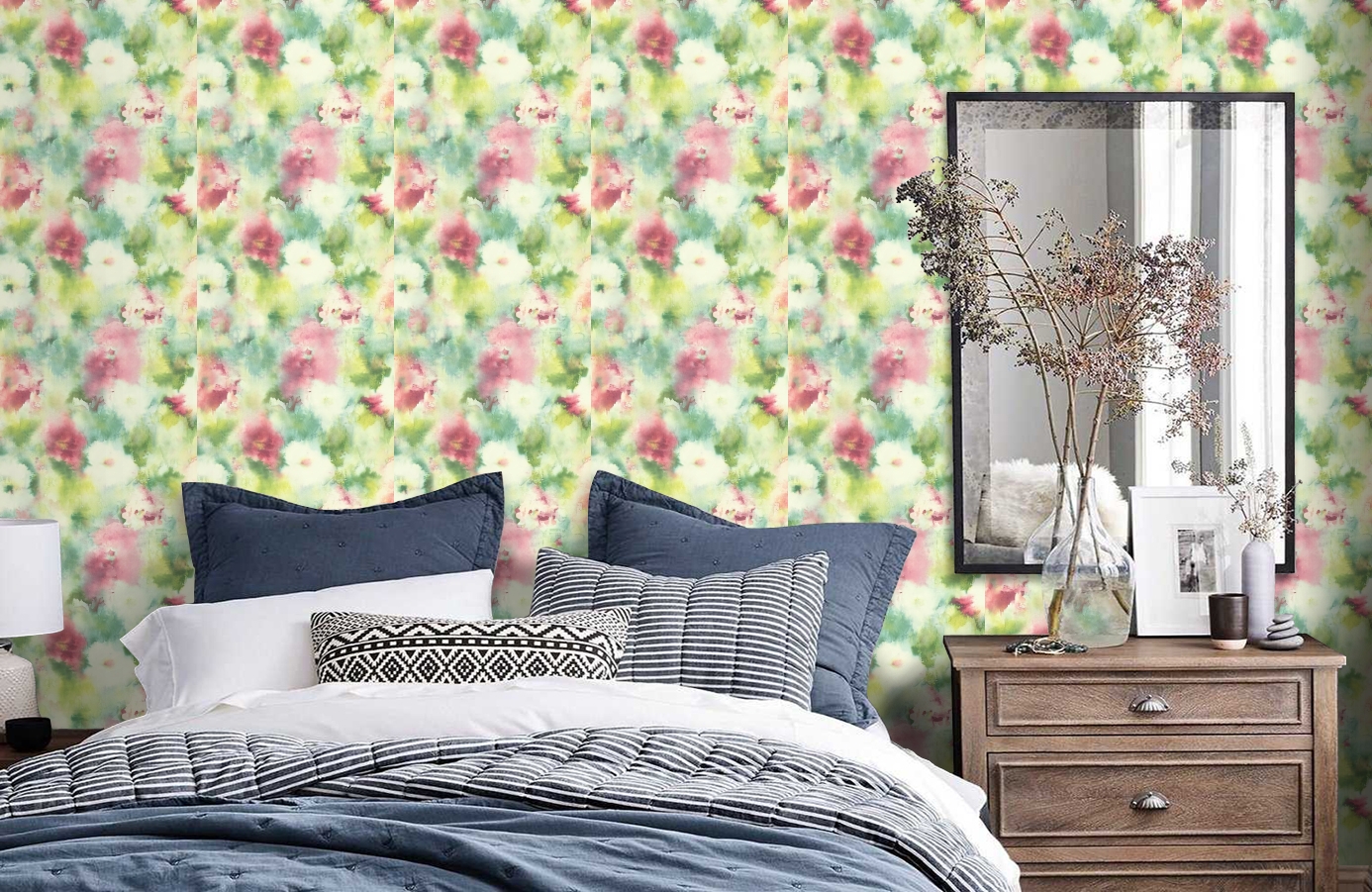 Обои AH40901 фото в интерьере спальни