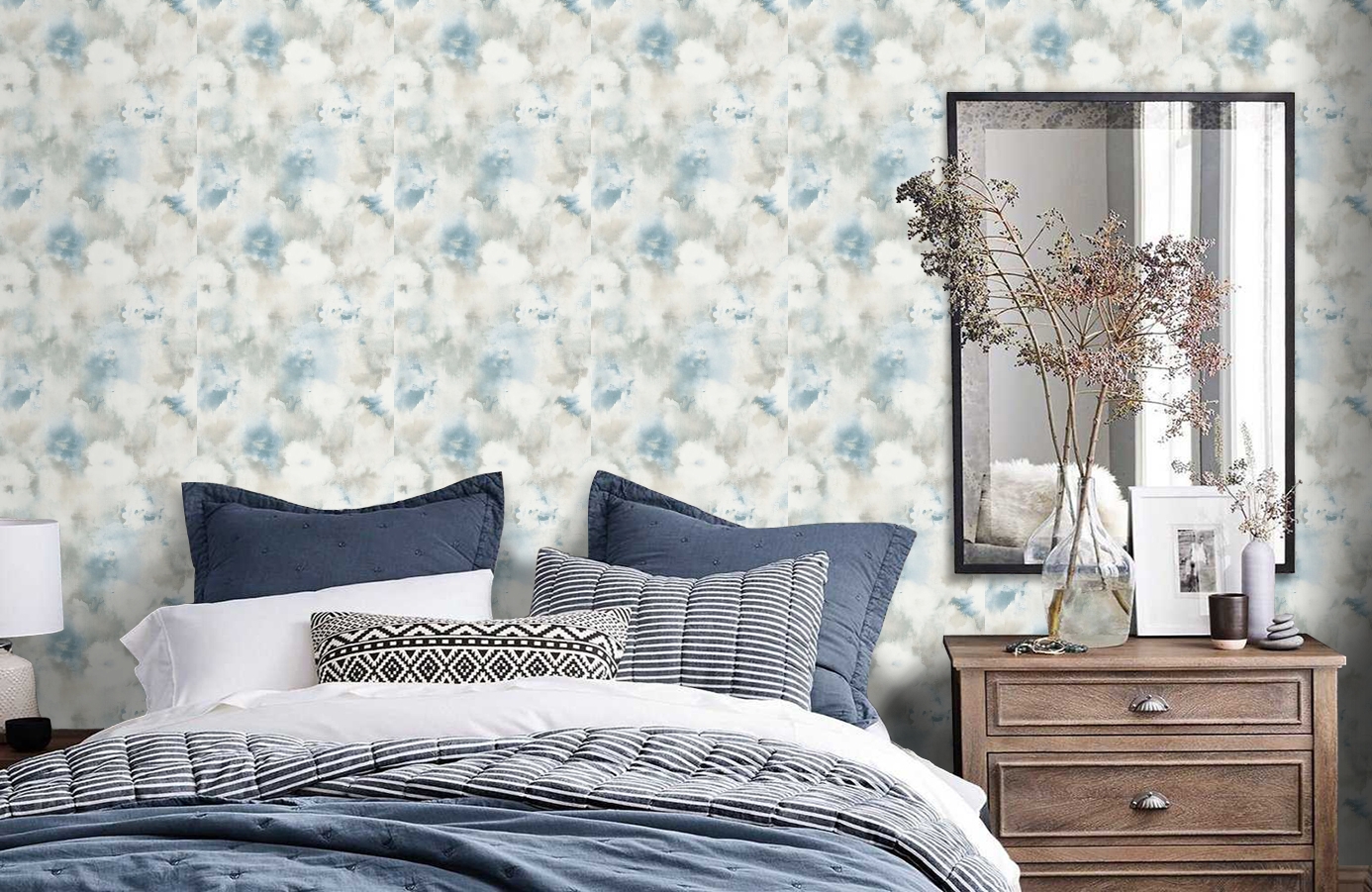 Обои AH40902 фото в интерьере спальни