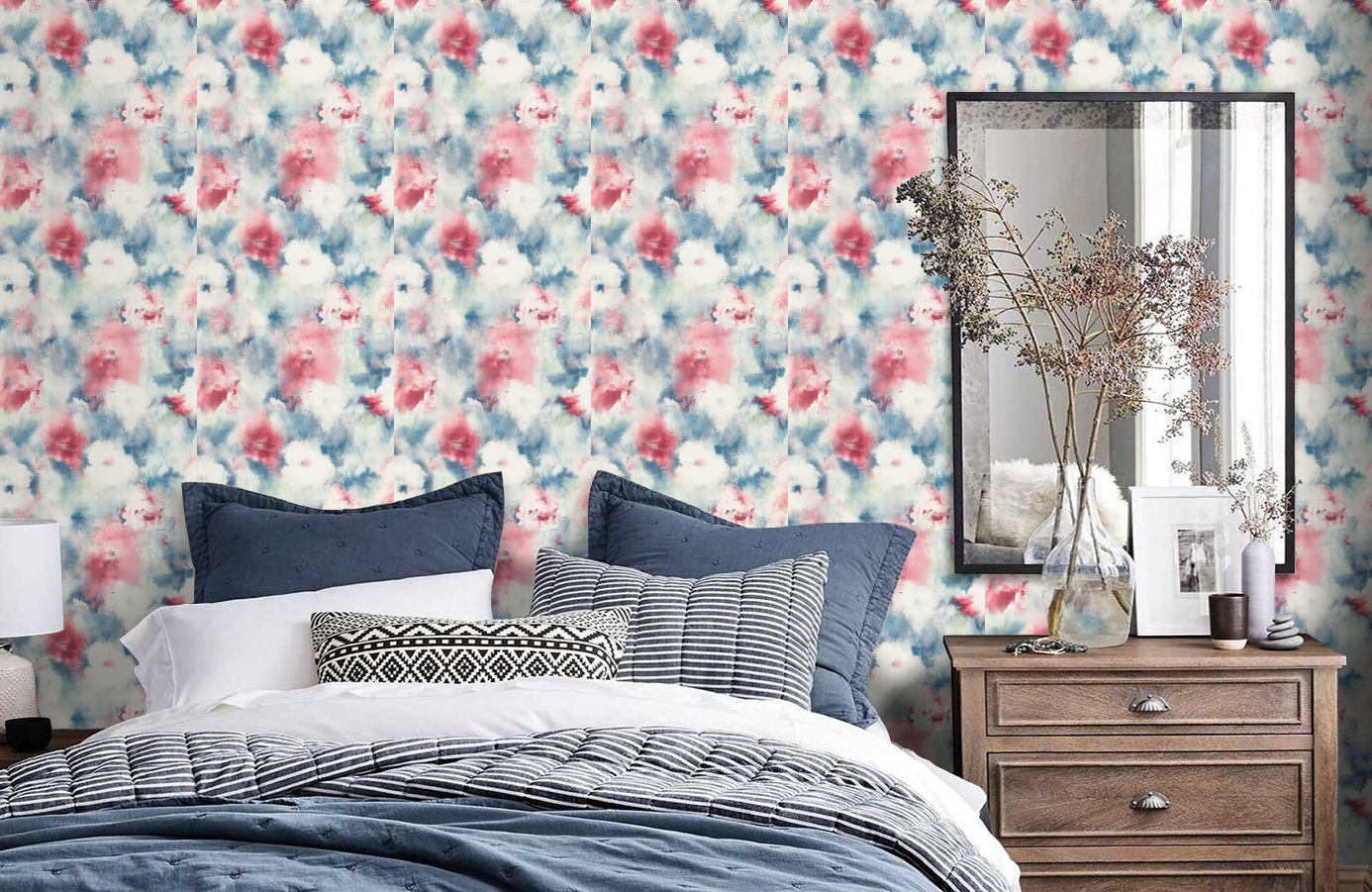 Обои AH40911 фото в интерьере спальни