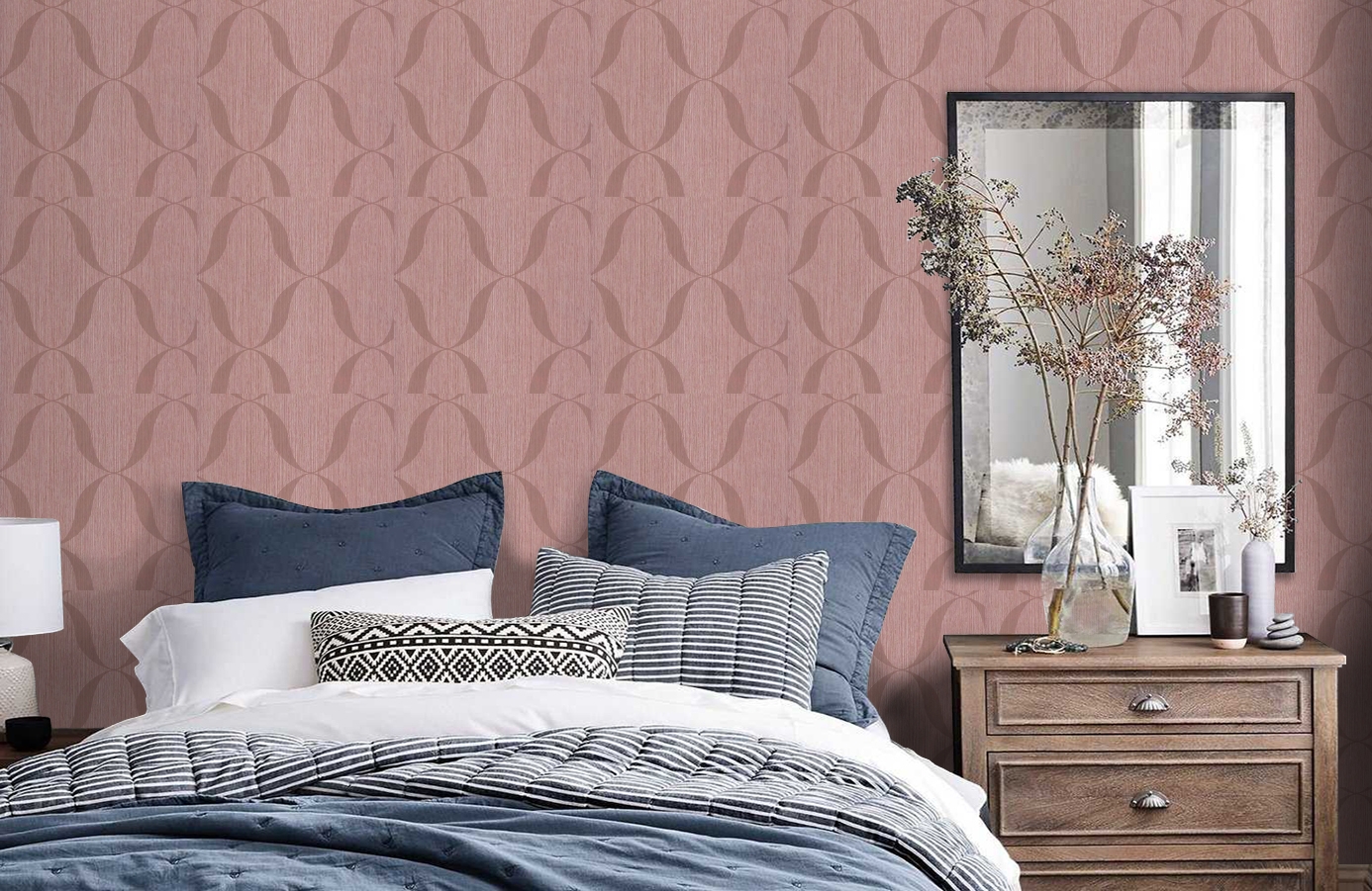 Обои BT3101 фото в интерьере спальни