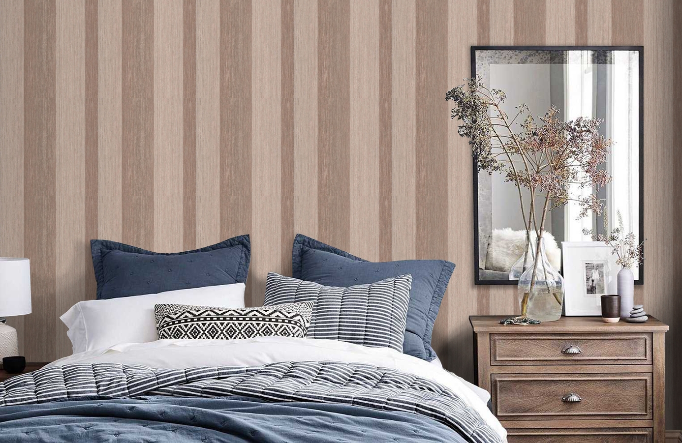 Обои BT4006 фото в интерьере спальни