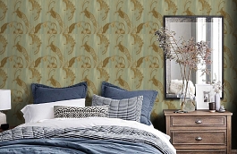 Обои DV40504 фото в интерьере спальни превью