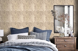 Обои FG050J57 фото в интерьере спальни превью