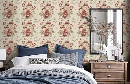 Обои FG071J79 фото в интерьере спальни превью