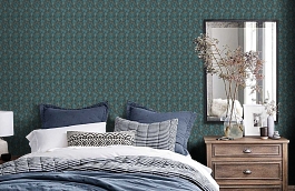 Обои JF3001 фото в интерьере спальни превью