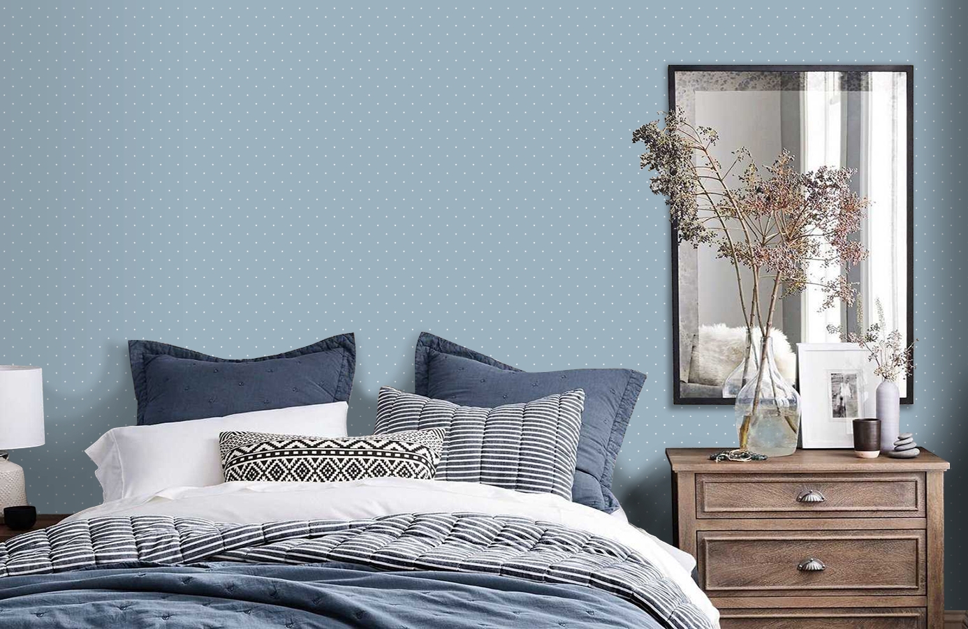 Обои JR1104 фото в интерьере спальни