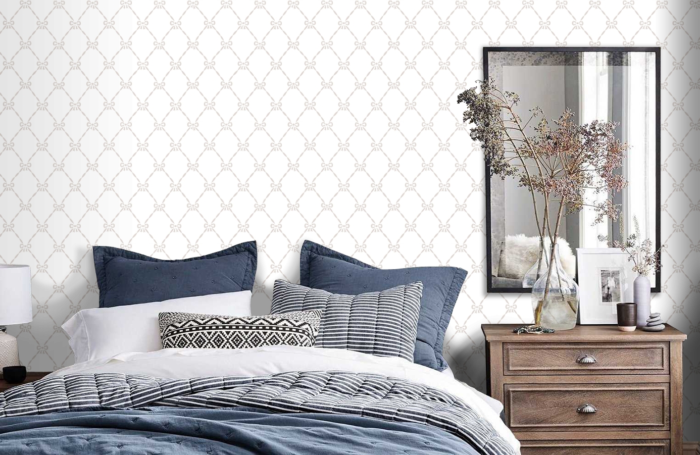 Обои JR3205 фото в интерьере спальни