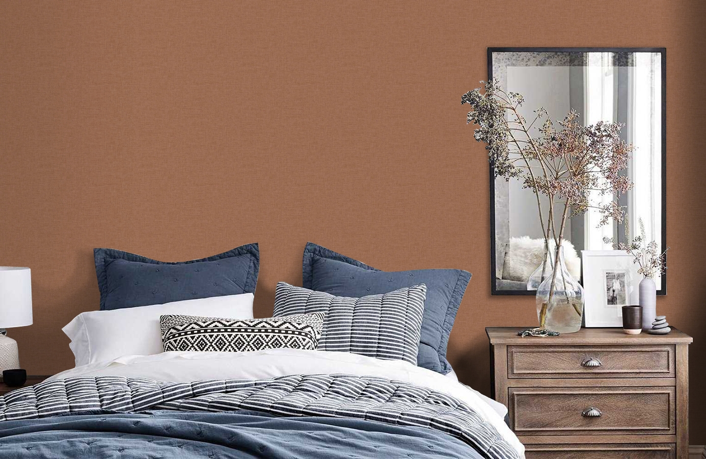 Обои MR71300 фото в интерьере спальни