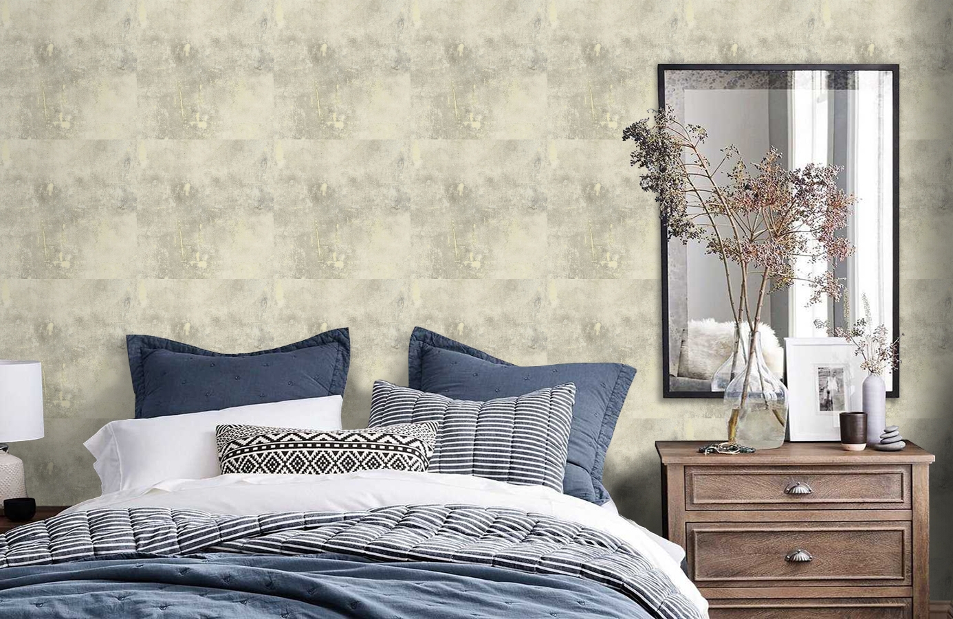 Обои VF30908 фото в интерьере спальни