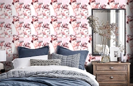 Обои VP3002 фото в интерьере спальни превью