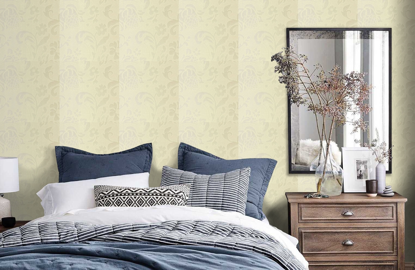 Обои SL11002 фото в интерьере спальни